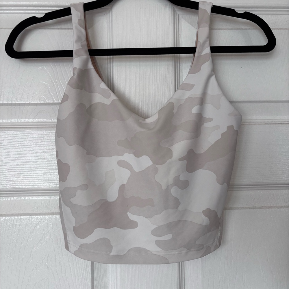 Old Navy Camouflage Crop Top - Cream and Gray